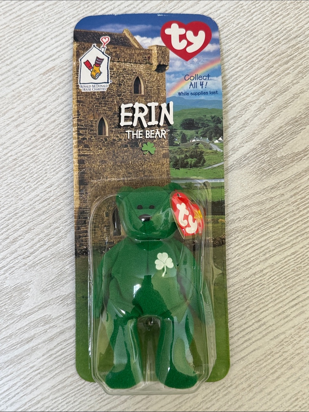 1999 McDonald’s Erin the Bear Ty Teenie Beanie Baby-New in Packaging